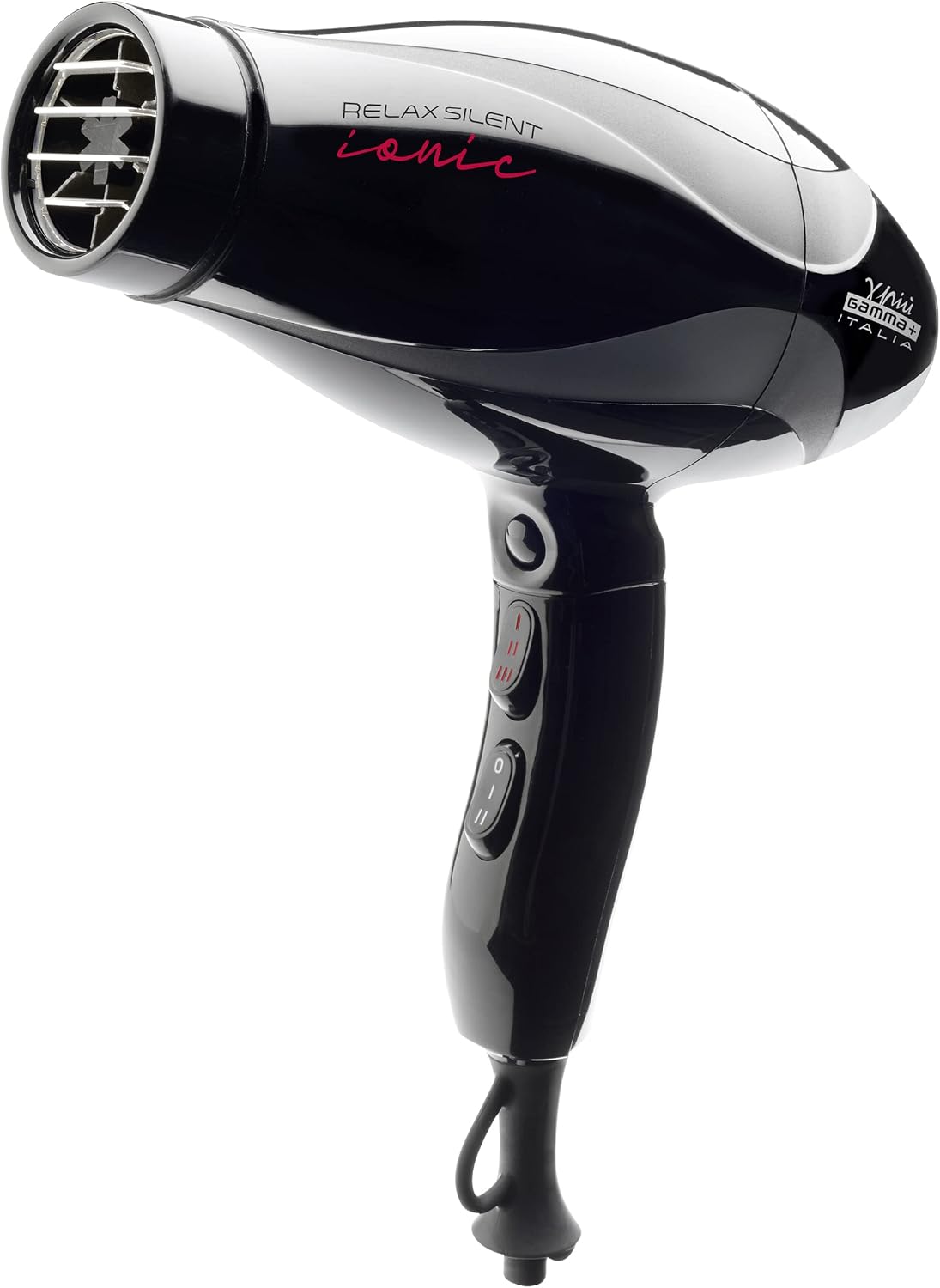 Grill PIÙ GAMMA + ITALIA, 2100 W, Czarny / Srebrny – suszarka do włosów, W 1800 potężny, Lekki i zrównoważony