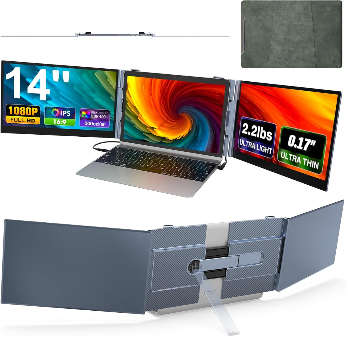 SMISEACOW Marque: SMISEACOW – Marque, 14 cali, 5 V, Czarny – USB, Laptop 1080p, Full HD, płyta IPS – plug & Play do przenośnych komputerów z pomocą