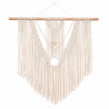 Makramee Wandbehang 100 x 85 cm aus Baumwolle in Creme - Boho Wanddekoration