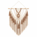 Makramee Wandbehang 70 x 100 cm Baumwolle Beige Braun Boho Dekoration