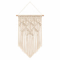 Makramee Wandteppich 40 x 80 cm Baumwolle Creme Boho Wanddekoration