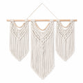 Makramee Wandbehang 105 x 110 cm Baumwolle Natur Boho Fransen