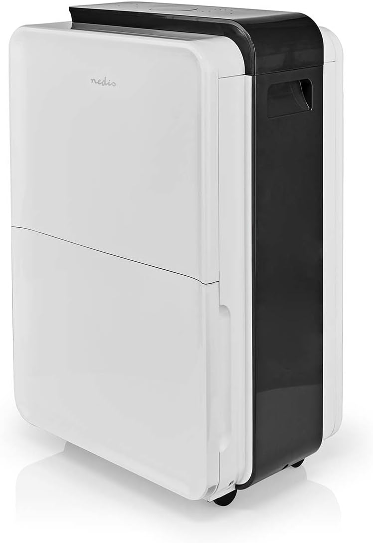 NEDIS Osuszacz powietrza – 30 l, 210 m, Biały/Czarny, oświetlenie LED – Wi-Fi, automatyczne wyłączanie, SmartLife, 30 l/dzień