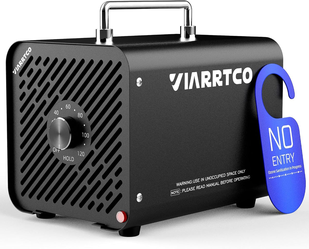 VIARRTCO Oczyszczacz powietrza, 278,7 m – Czarny, Ozone maszyna, Generator, do usuwania zapachów powietrza do 3000 stóp kwadratowych