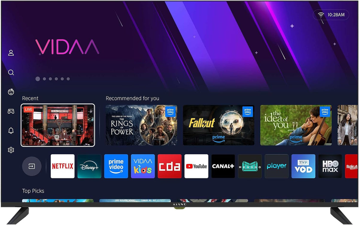 Telewizor Smart TV KIANO, DVB-T2/S2/C, Czarny, oświetlenie LED – USB, Wi-Fi, telewizor, Inteligentna telewizja Elegancja – 4K UHD