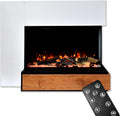 Kominek elektryczny GLOW FIRE, grzejnik elektryczny, 1500 W, 20 m – Biały/Brązowy/Czarny, regulowana wysokość, oświetlenie LED