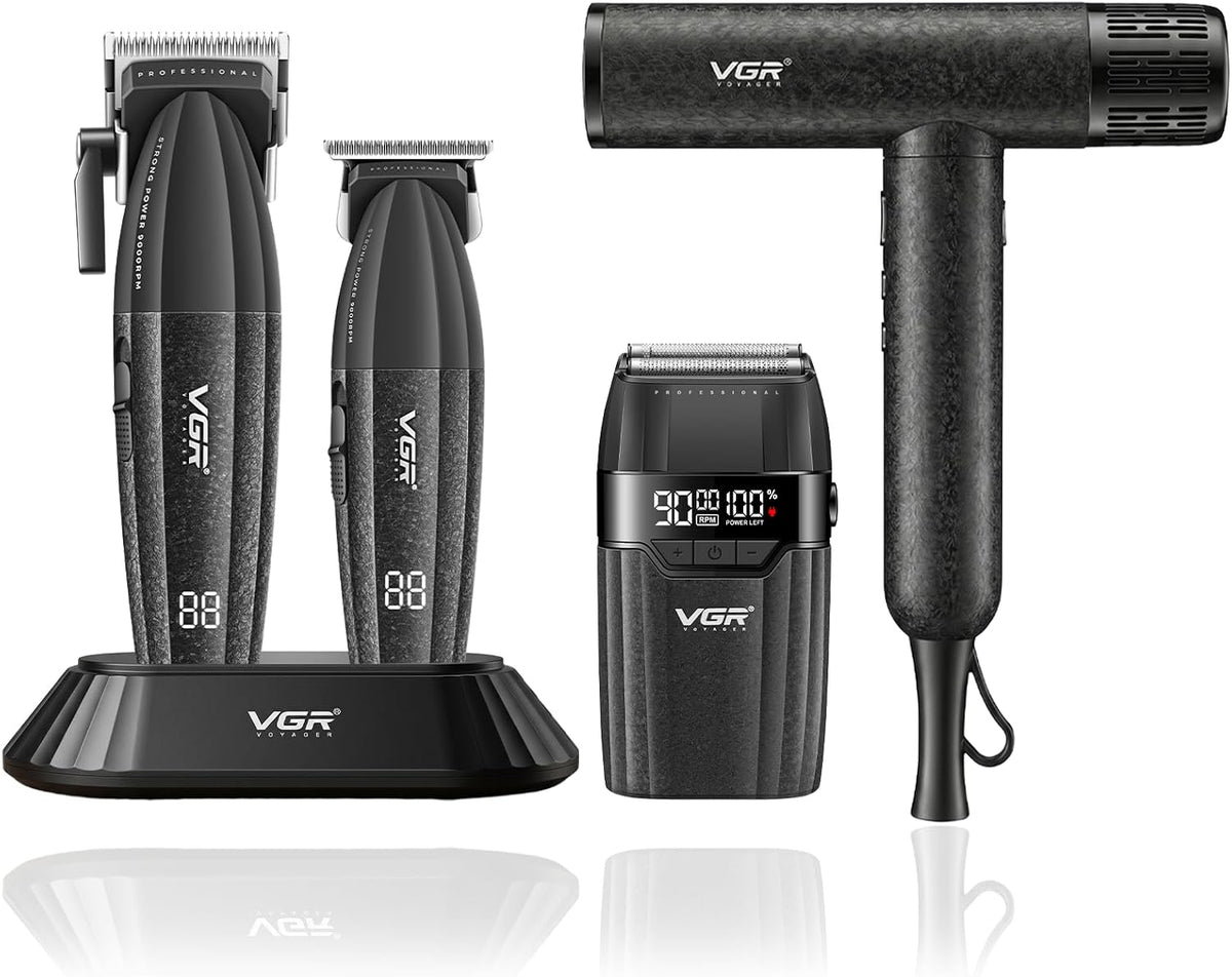 VGR Maszynki do strzyżenia, 4 W – 1 m, Czarny, USB, maszynka do strzyżenia – 640 S4 4 W 1 męski zestaw do włosów