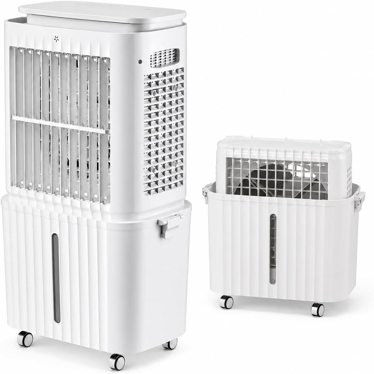 Klimatyzery ewaporacyjne, 63 W, 81,8 × 47,5 × 30.5 CM – 30 l, Biały, Odświeżacz powietrza, koła poruszające się – duży zbiornik, wyjmowalny
