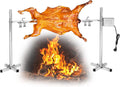 Ixdregan Grill, 62 cm, 15 W – 30 kg, Srebrny, stal nierdzewna, silnik – przenośne, plener, kemping