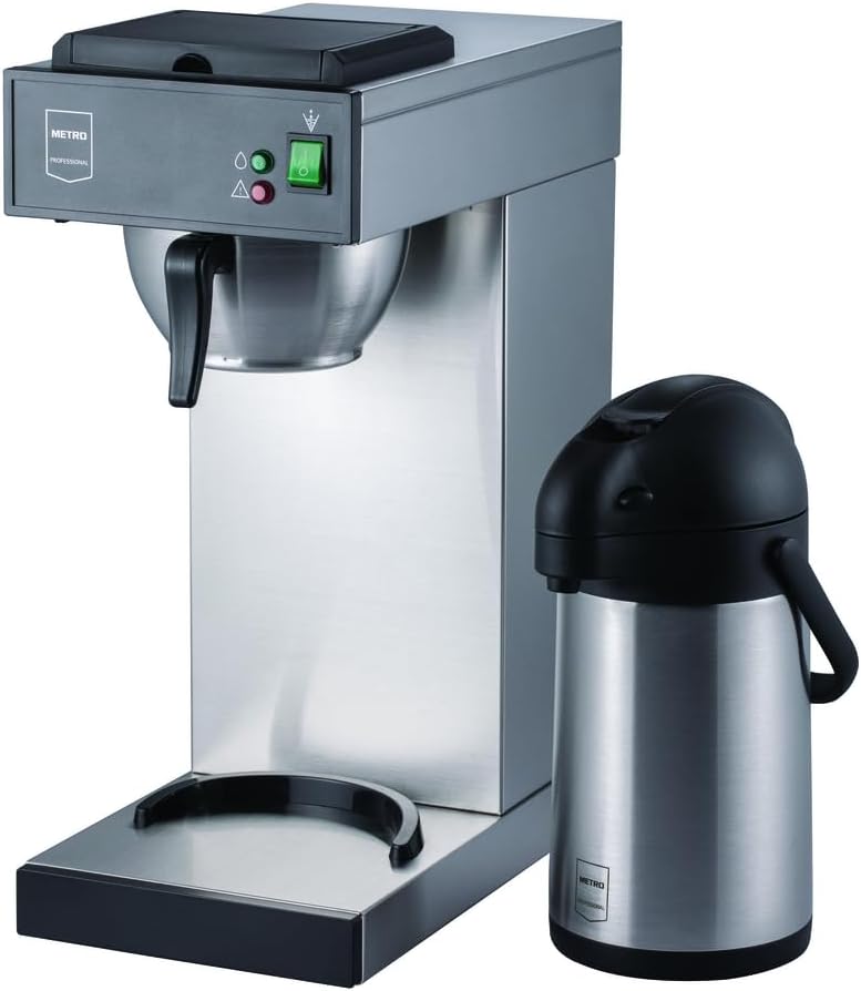 Ekspres do kawy METRO Professional, 5 x 52 cm – 3 l, 1900 W, Srebrny, stal nierdzewna – METRO profesjonalny Maszyna do kawy GCA 2101 Caf, filtr