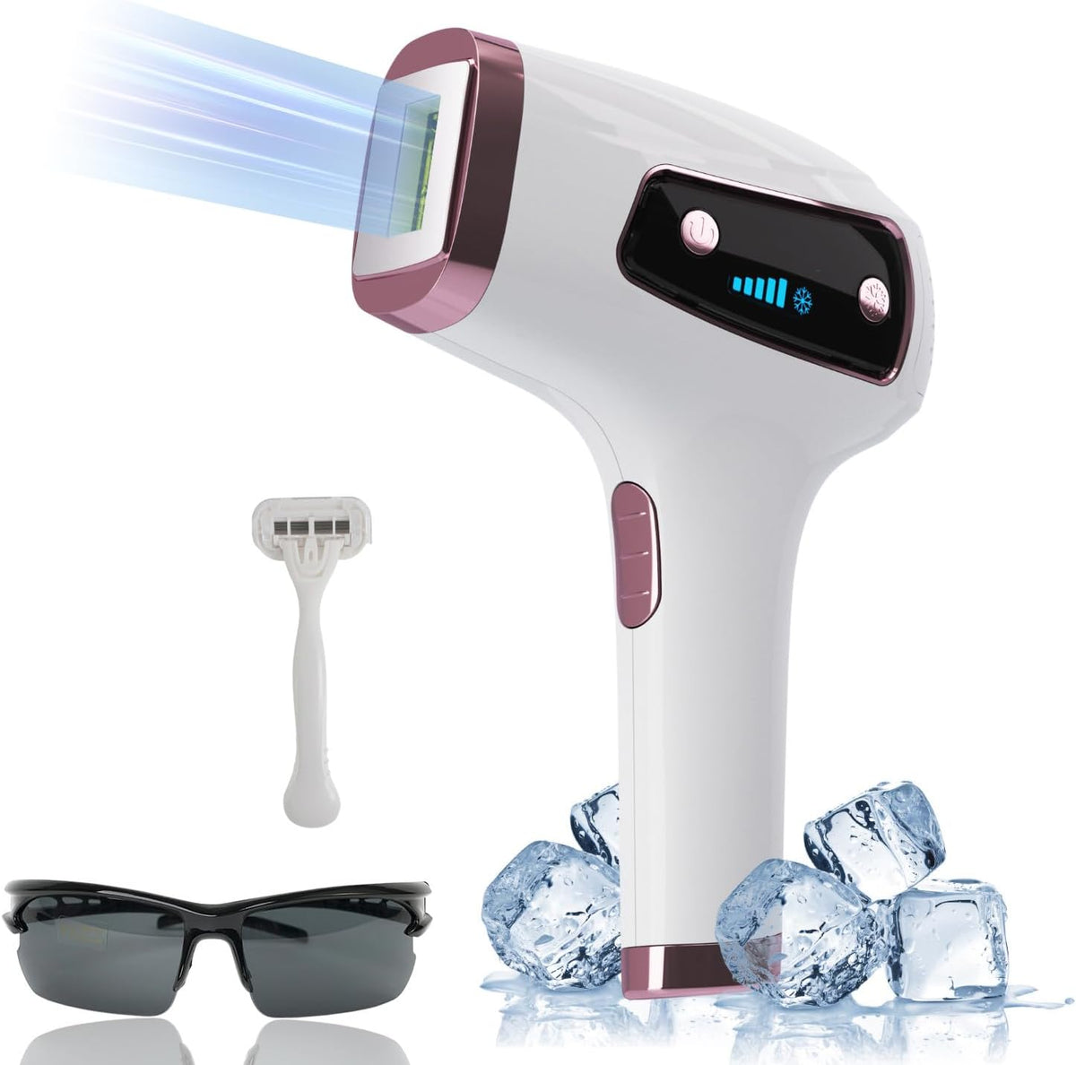 MLAY Depilatory IPL, Czarny, depilator IPL, Bezbolesna laser do usuwania włosów wyposażony w 5 poziomów energii
