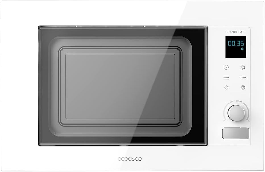 Cecotec Grill, 800 W, 20 L – Biała/Czarna, Wbudowana kuchenka mikrofalowa GrandHeat 2090 Wbudowany dotyk biała, 1000 W, biała