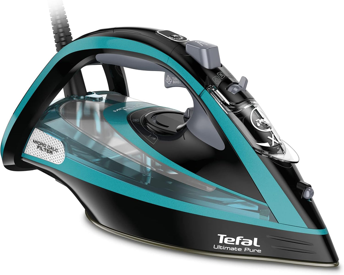 Tefal Żelazko parowe, FV9844 – 3 cm, 35 l, 200 W, Czarny / Niebieski – Filtr FV9844, 6 x 15, 1 x 16, czarny