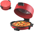 Piec do pizzy WUDLi, 2000 W, 40 cm, Czerwony – funkcja grilla, Elektryczna maszyna do pizzy, Przenośny piekarnik do pizzy