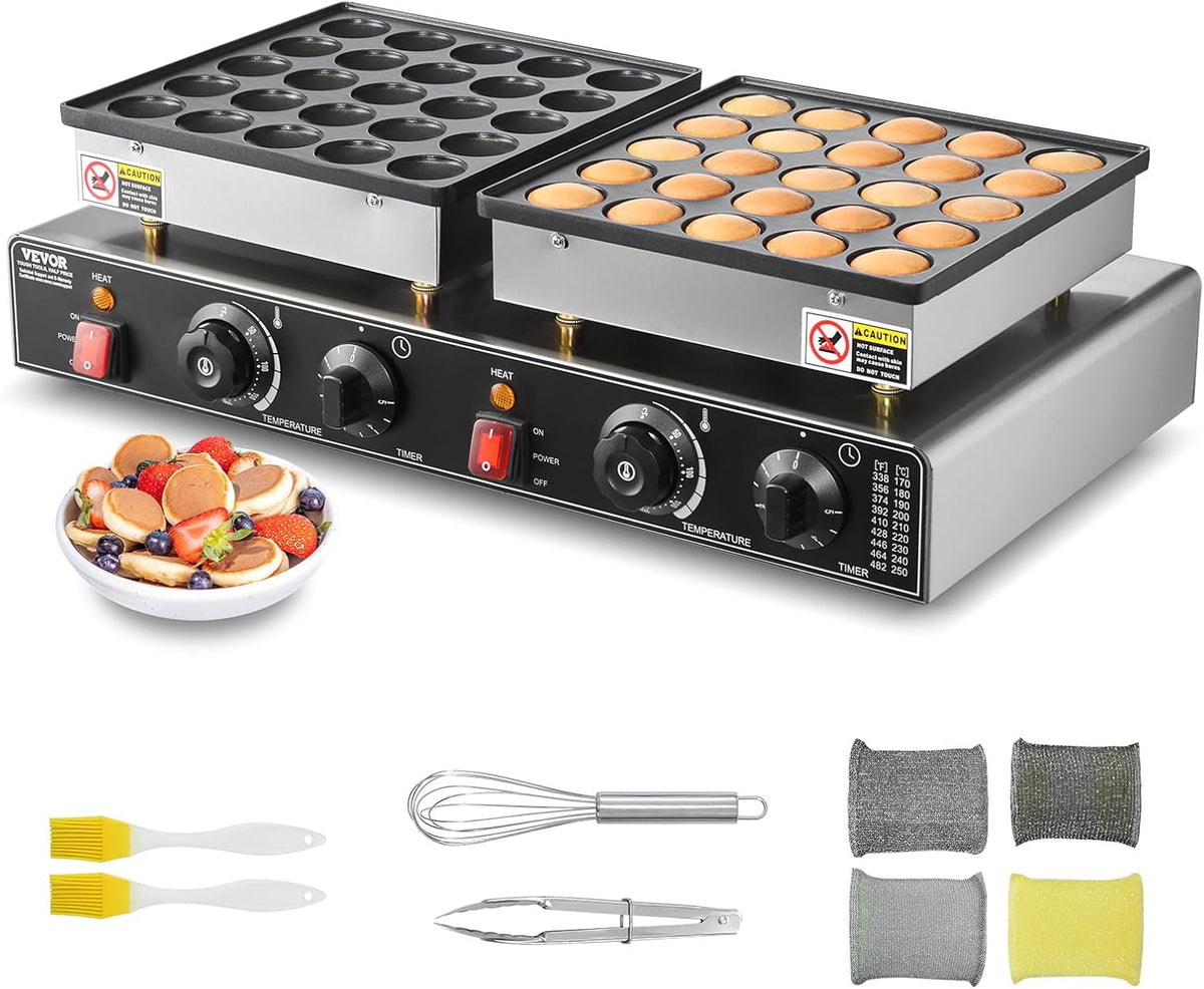 VEVOR Gofrownica i opiekacz, 1800 W, 580 x 350 x 175 mm, 8.3 kg – Srebrny, stal nierdzewna, gofrownica / opiekacz, WEVOR naleśnik – profesjonalny