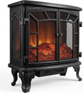 Grzejnik elektryczny Monzana, 2000 W, 70 x 36 x 66 cm, Czarny – oświetlenie LED, kominek elektryczny, licznik, grzejnik