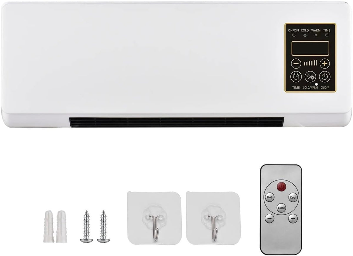 Klimatyzator Générique, 54x11,5x20 cm, 1500 W – 2308 g, Biały, automatyczne wyłączanie, split – instalacja ścienna, ogrzewanie i wentylator