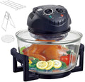 Frytkownica beztłuszczowa, air fryer, 12 litrów – 1300 W, Czarny / Srebrny, funkcja grilla, licznik – grill, pieczenie i grill