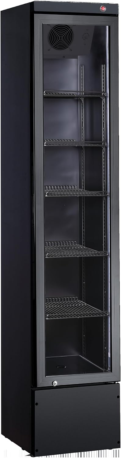 Minilodówka METRO Professional, mała lodówka – GSC2133B-NC, 5 x 39 x 188 cm, 166 l, 34 kg – Czarny, oświetlenie LED, METRO profesjonalny Lodówka