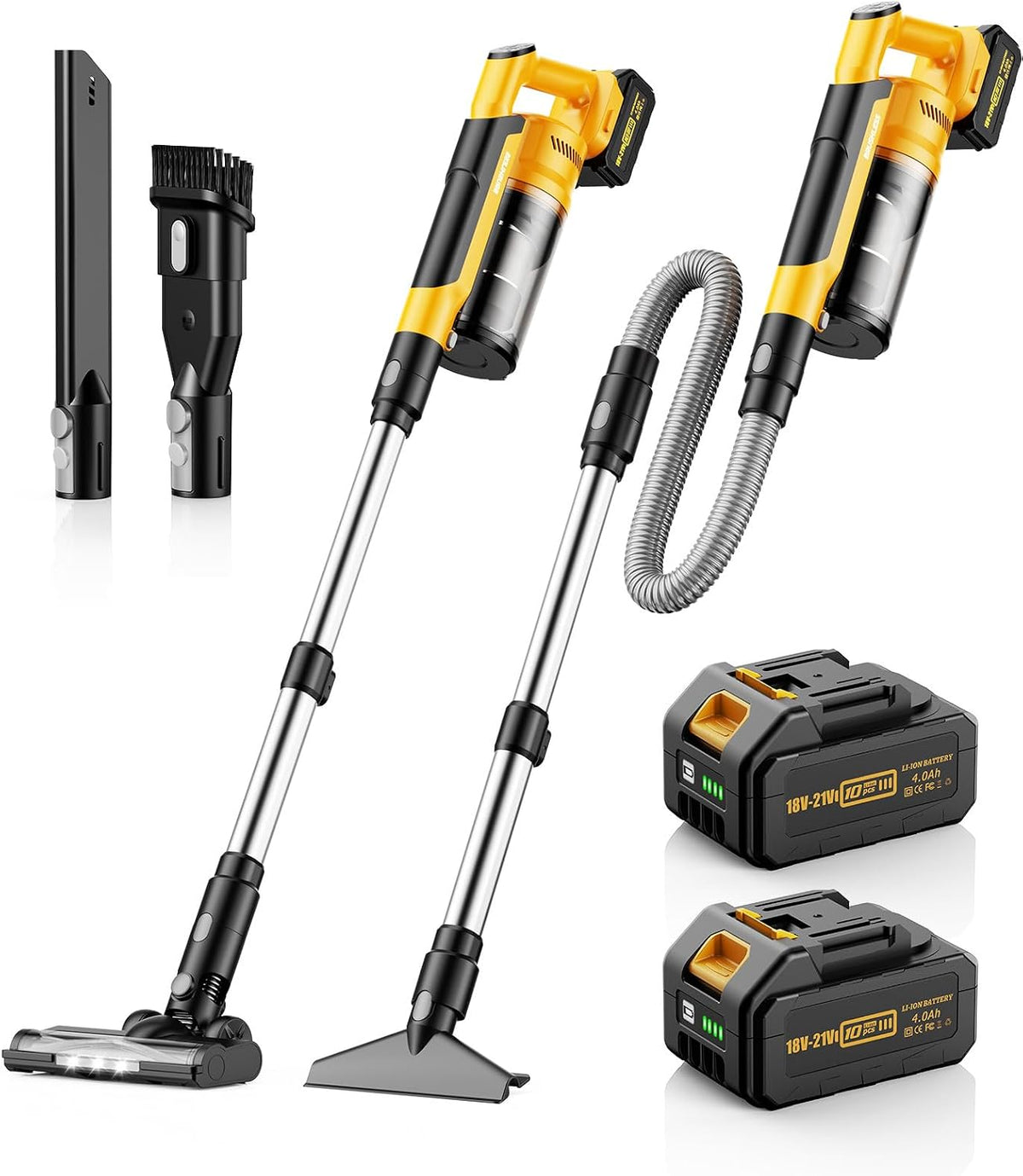 qimedo Odkurzacz pionowy, odkurzacz bezprzewodowy, 6 cm, 2 l – 700 W, Czarny, praca bezprzewodowa, Odkurzacz – 6 cm przedłużacz rurki i 2 l kurzu