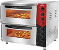 crosson Piec do pizzy, 50 × 50 CM, 6000 W, 230 V – Czarny / Srebrny, Pizza piekarnik elektryczny, minutnik, profesjonalny – restauracja