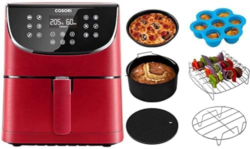 Frytkownica beztłuszczowa Cosori – air fryer, 5 l, 1700 W, Czarny – oświetlenie LED, 11 programów, pizza, Freil-free – gorące powietrze 5
