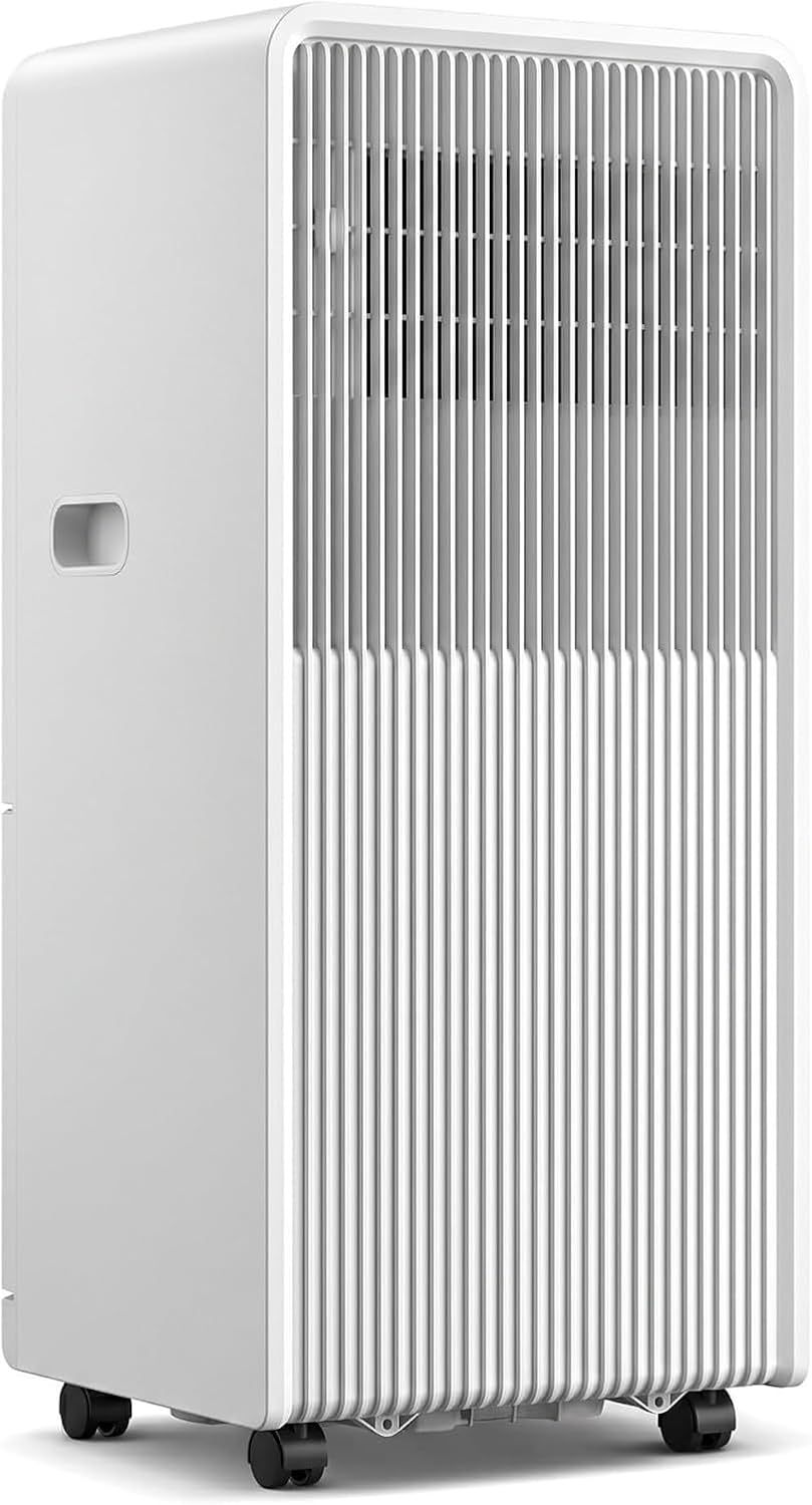 HUANQIN Klimatyzator przenośny – klimatyzator mobilny, 10000 BTU, 35 m, Biały – pilot zdalnego sterowania, Klimatyzator 24H, minutnik