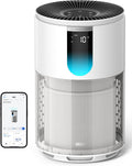 Oczyszczacz powietrza DREO, PM2, 18 dB, 55 m – 3 W, Biały, Wi-Fi, 3 w 1 – Monitor, HEPA 3 -in-1, do 55 m2, Czujnik PM2