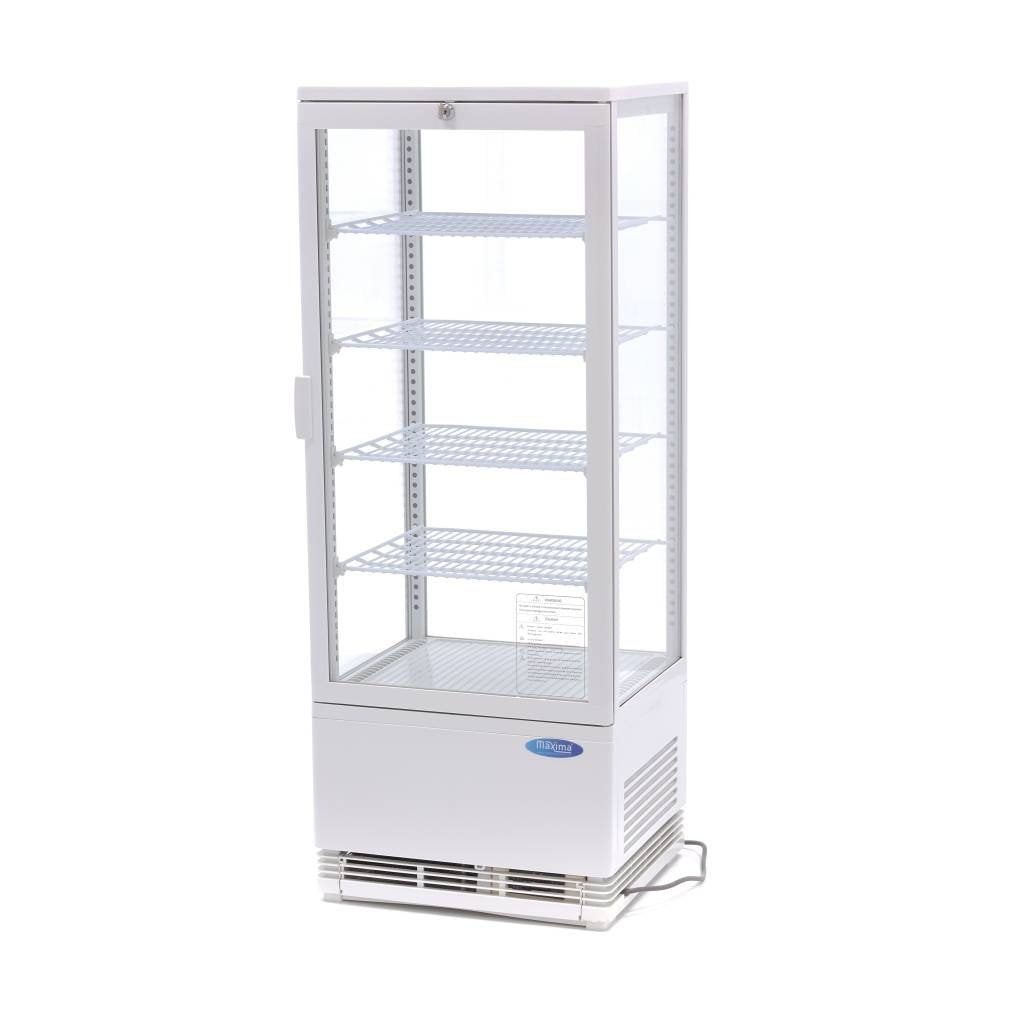 Szafy szklane prezentujące Maxima, 43 cm – 98 l, 76,0 Kg, Biały, Szkło chłodnicze – białe
