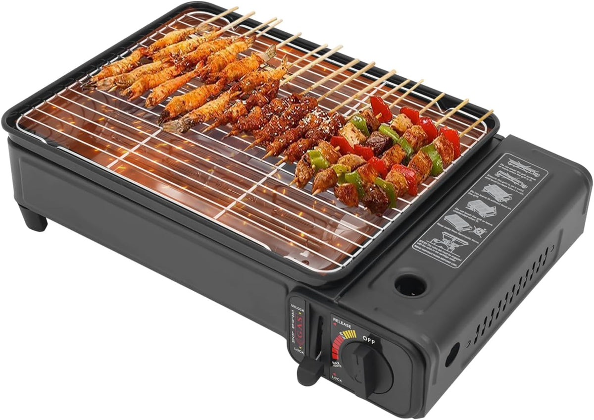 SuhoFutus Płyta grzewcza – 2 kW, 43 × 28,5 × 11,5 cm, 220 g, Szary – funkcja grilla, kuchenka przenośna, przenośny grill gazowy 2