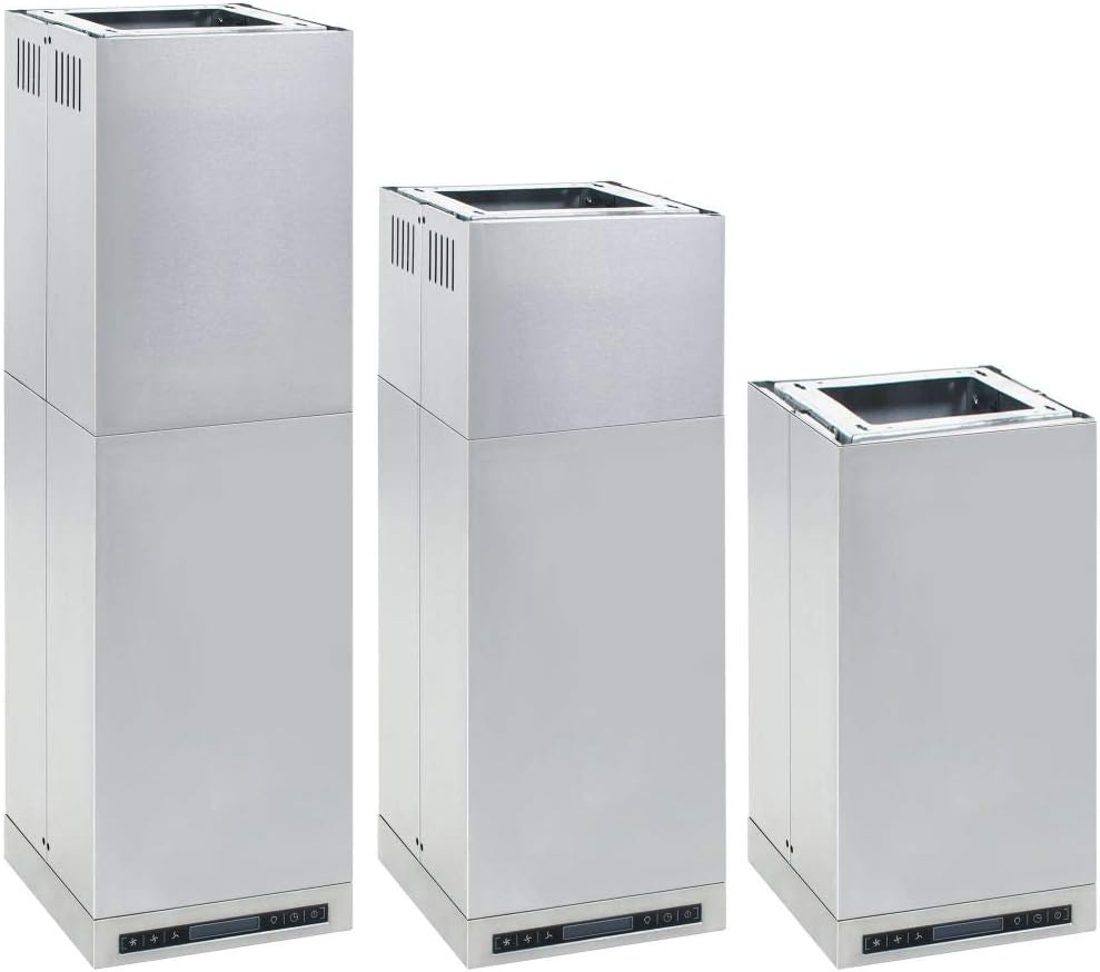 Okap kuchenny Tidyard, 150 mm – 240 V, 180 W, Czarny, 756 m3 / h – dotyk, ekran LCD, Okap wysepka