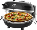 Piec do pizzy ERATEC, PM-27, Czarny / Srebrny – Piec elektryczny do pizzy MP- 27, kompaktowy, 2 strefy temperaturowe