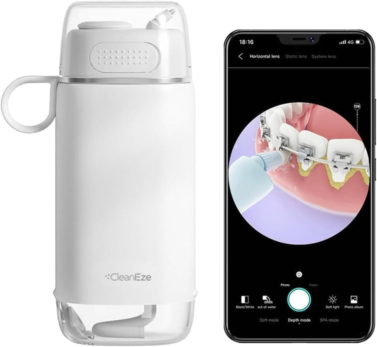 Nawadniane i napędzane wodorem CLEANEZE, IPX7, 180 ml, Szary – oświetlenie LED, praca bezprzewodowa, 1080p IPX7 przenośny