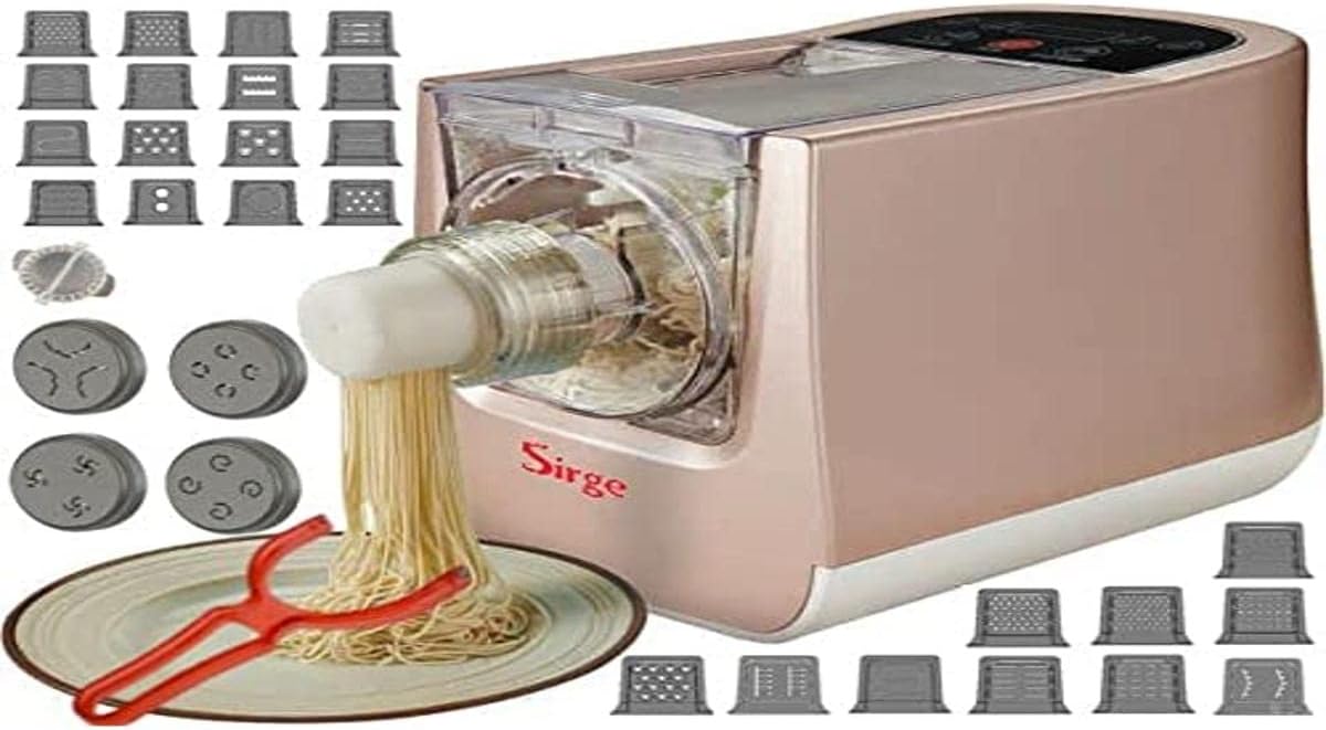 Ręczne maszynki do makaronu Sirge, PASTARIT30, 300 W, 900 g – 0,8 mm, Czarny, Maszyna do makaronu, 4 programów automatyczne + 2 podręczniki