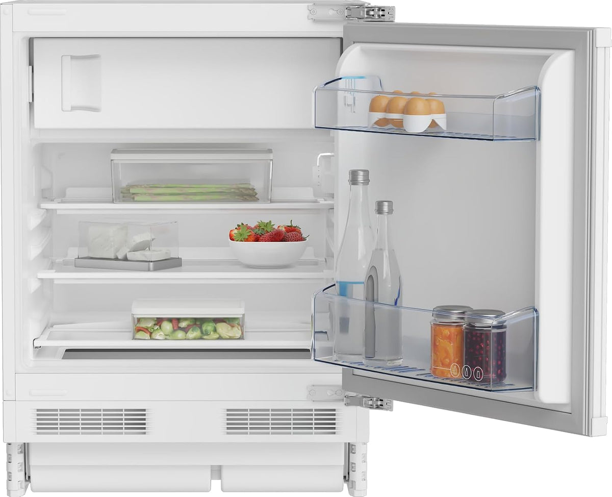 Beko Minilodówka, mała lodówka, BU1154N, 107 l – 37 dB, 82 cm, Biały, oświetlenie LED – BU1154N Zamrażarka, klasa energetyczna E, do zabudowy