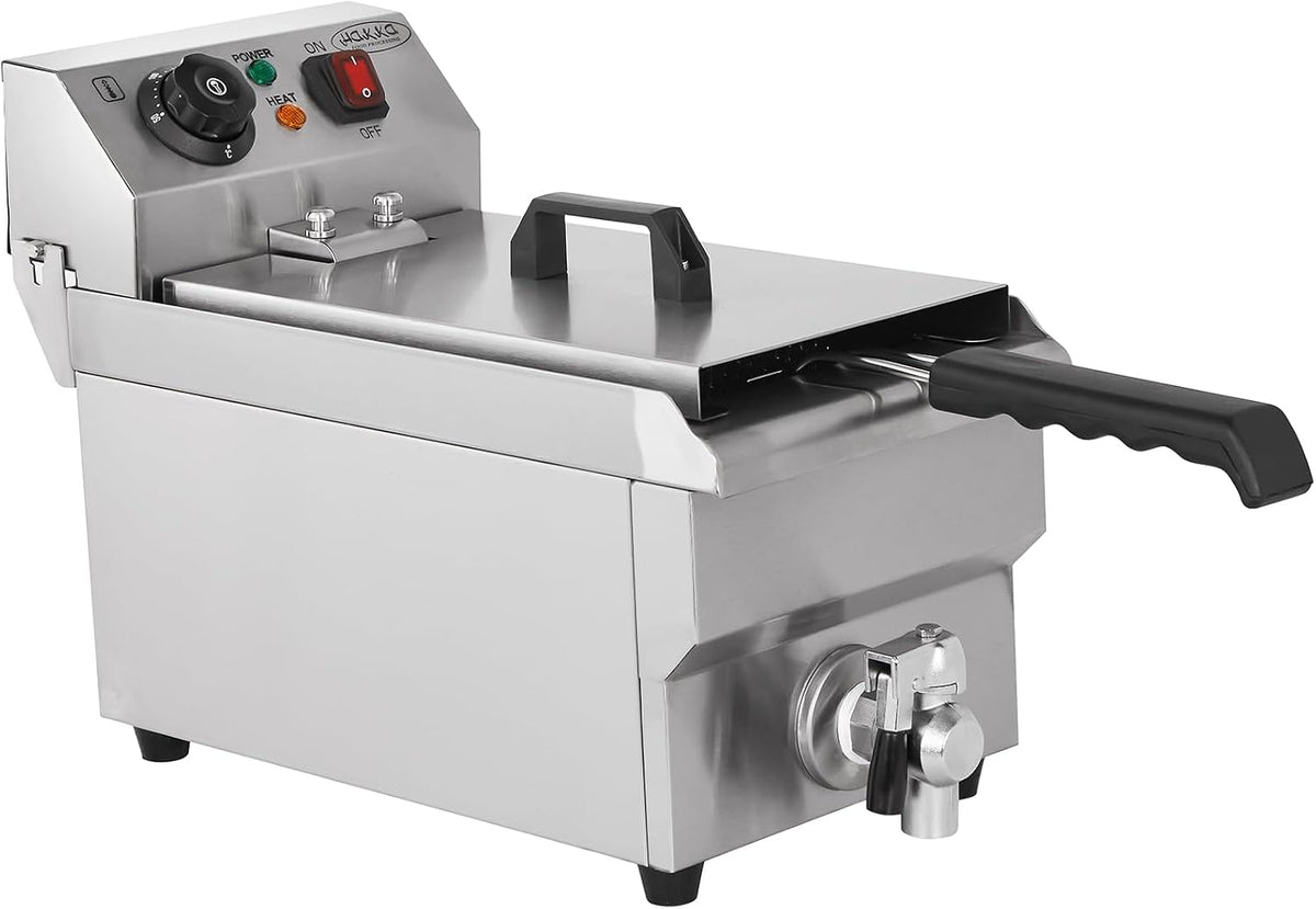 Frytkownica HAKKA FOOD PROCESSING, 6 l, 220 V – 2000 W, Srebrny, Pojedyncza stal wapienna, do farb elektrycznych Hakka – duża pojemność 6 l