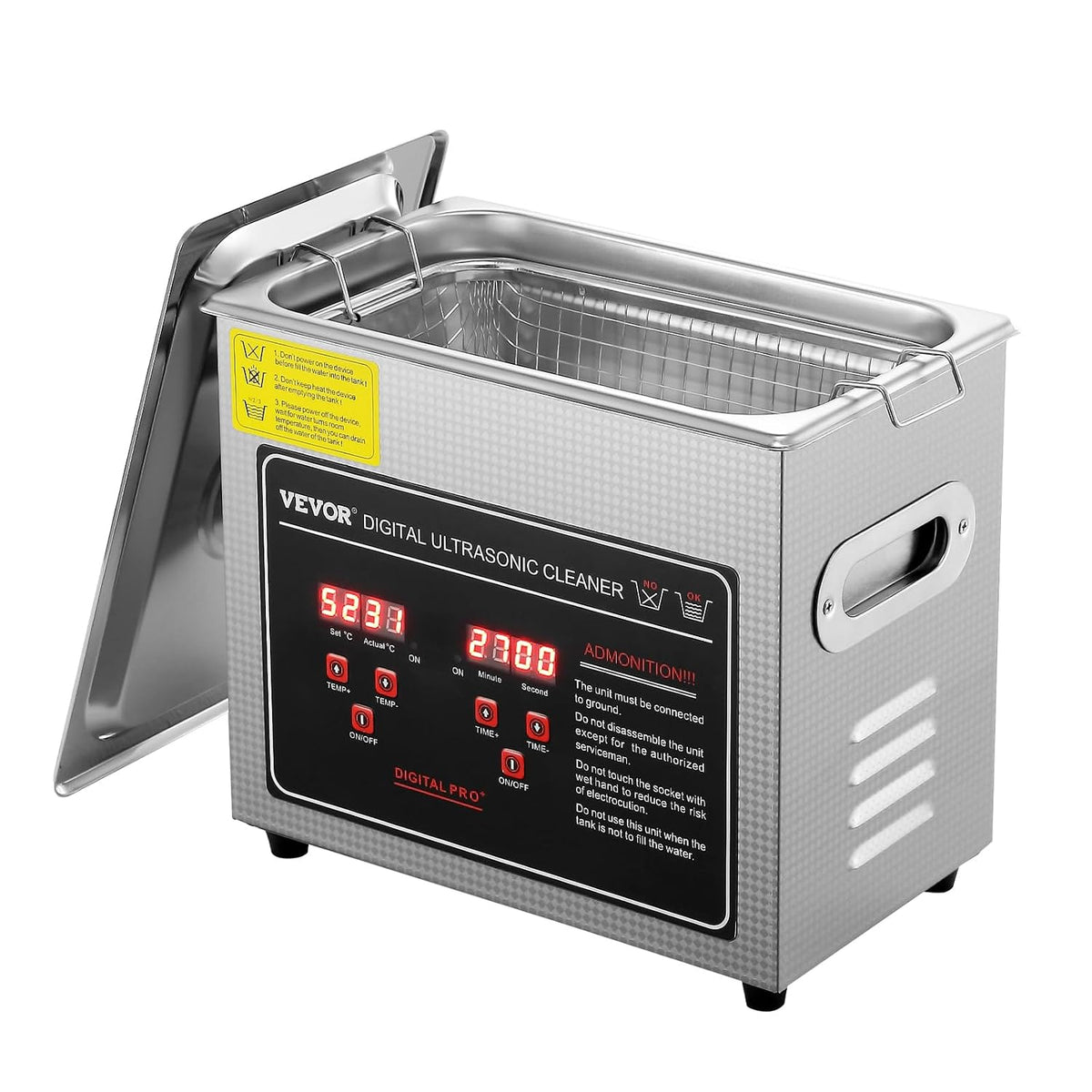 Grzejnik elektryczny VEVOR – 3 l, 240x135x100 mm, 170 W, Srebrny – stal nierdzewna, oświetlenie LED