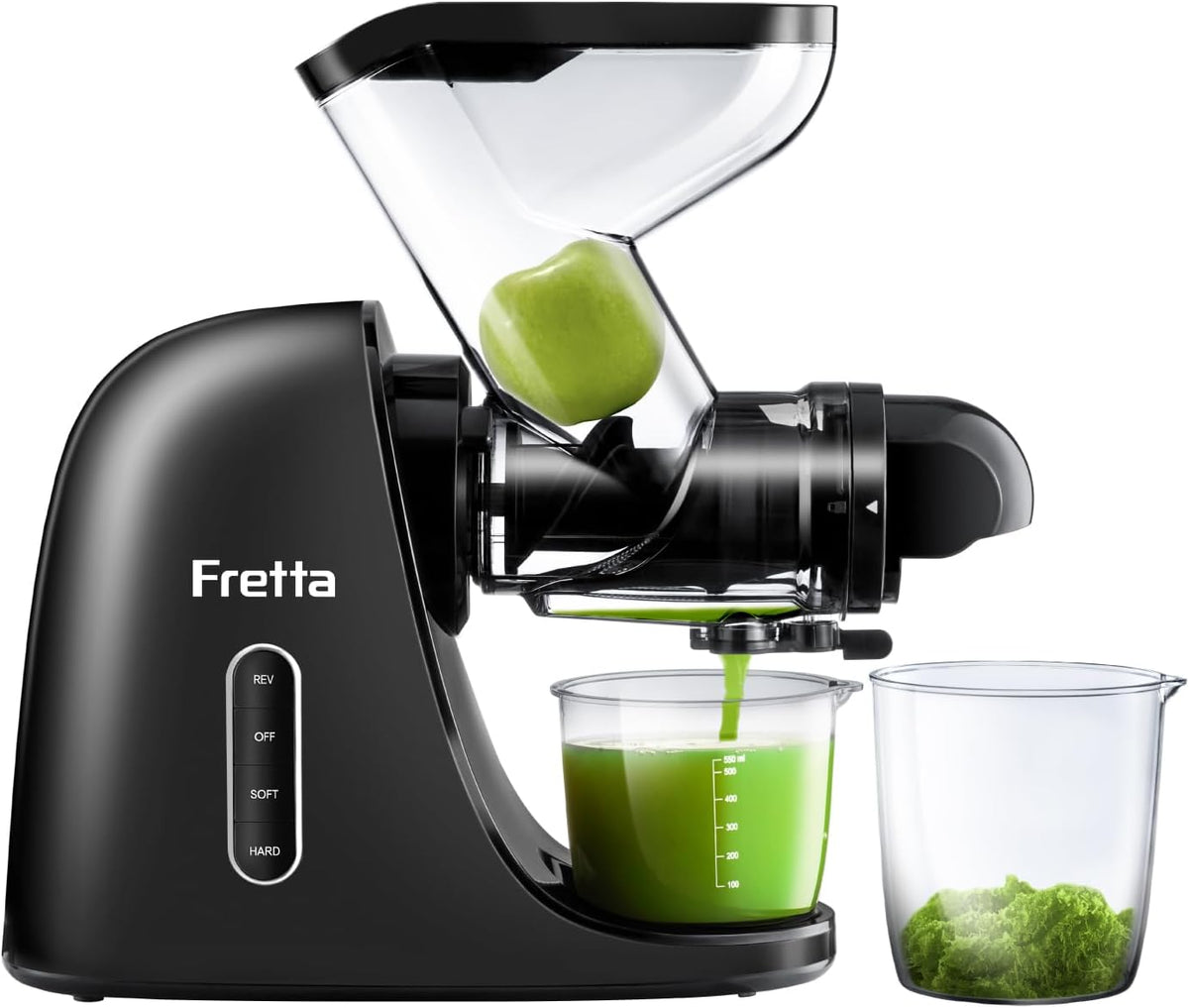 Sokowirówka Fretta – 200 W, 7,6 cm, 80 obr./min, Czarny