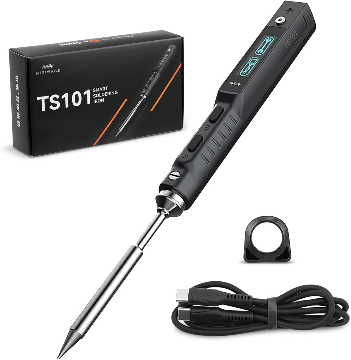 Żelazo Towwoo – TS101, 65 W, 24 V, 168 mm – Szary, USB, praca bezprzewodowa, TS101 Kabel – Przenośny, Profesjonalne, Bezprzewodowe