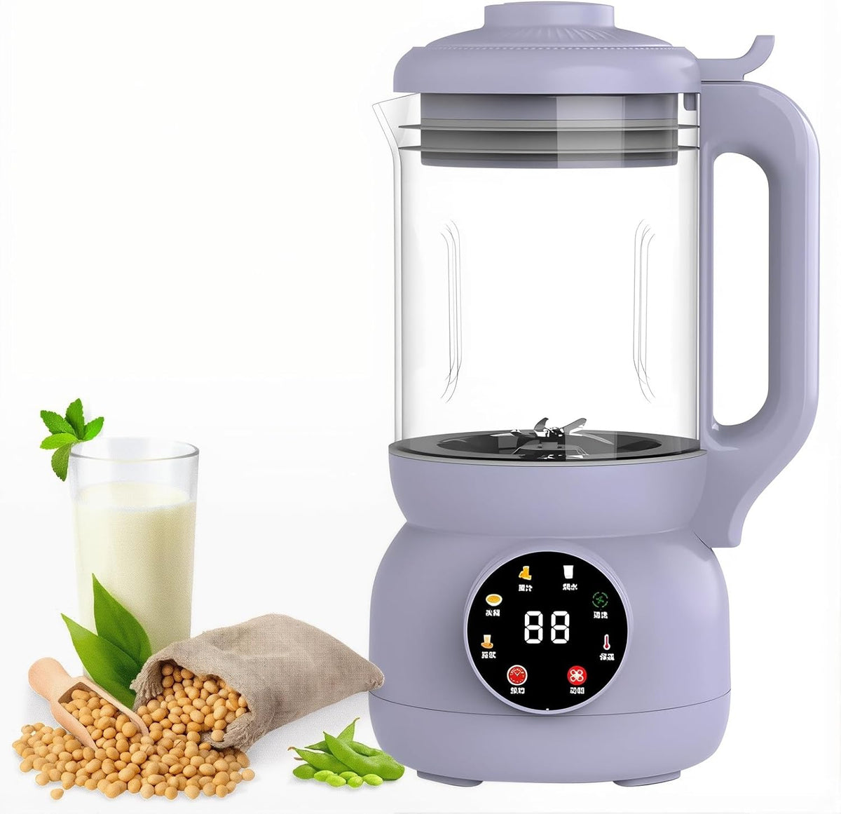 Automatyczne spieniacze do mleka – 1000 ml, 750 W, Czarny, oświetlenie LED – Maszyny do mleka, do użytku domowego