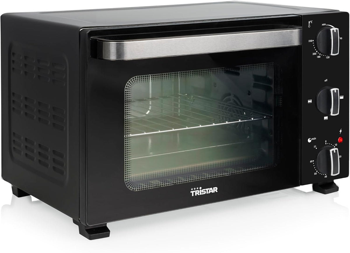 Tristar Grill, OV-3650, 20 l – 1300 W, Czarny / Srebrny, mini piekarnik, minutnik – kompaktowy, termostat