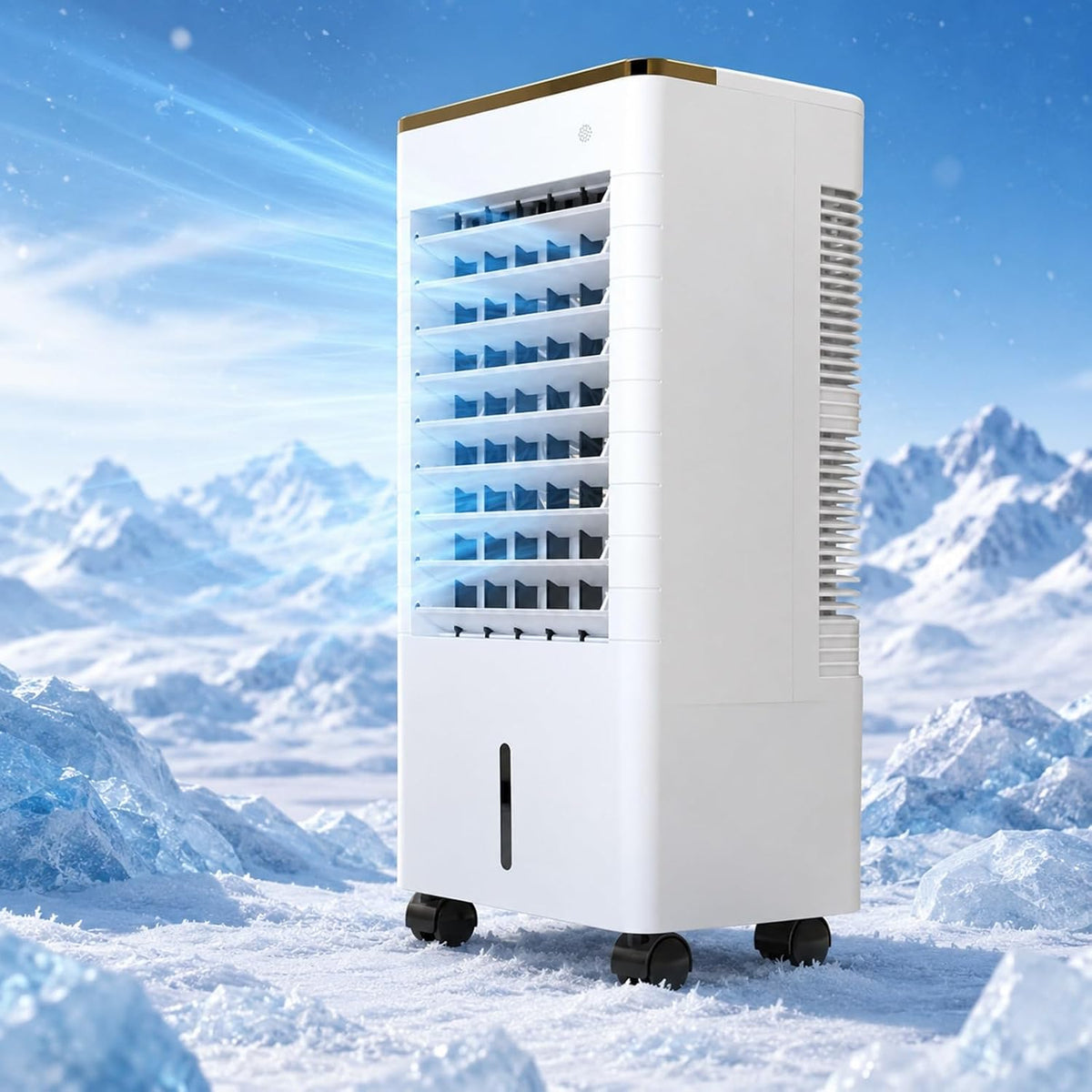 Klimatyzery ewaporacyjne CHBCJJYP – 24 x 24 x 60 cm, 9 l, Biały, Odświeżacz powietrza 12H – wentylator przenośny, czasomierz, Automatyczne oscylacja