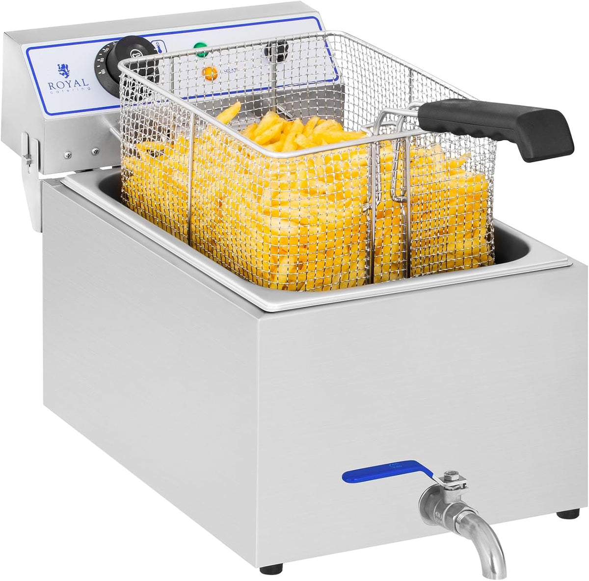 Frytkownica Royal Catering, 17 l, Srebrny, stal nierdzewna – 60 do 200°C, Profesjonalne, Usługi restauracyjne, W tym 11 l D