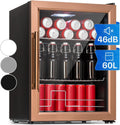 Minilodówka Klarstein, mała lodówka, 60 l, 47,4 x 44 x 84 cm – 20 kg, Czarny/Miedziany, oświetlenie LED, Szklana mini lodówka 60 l