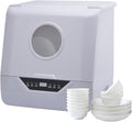 Zmywarka – 800 W, 38,5 x 37,5 x 39,2 cm, 6,5 kg, Biały – bardzo szybkie czyszczenie przy 360 ° podwójny spray, noże i warzywa