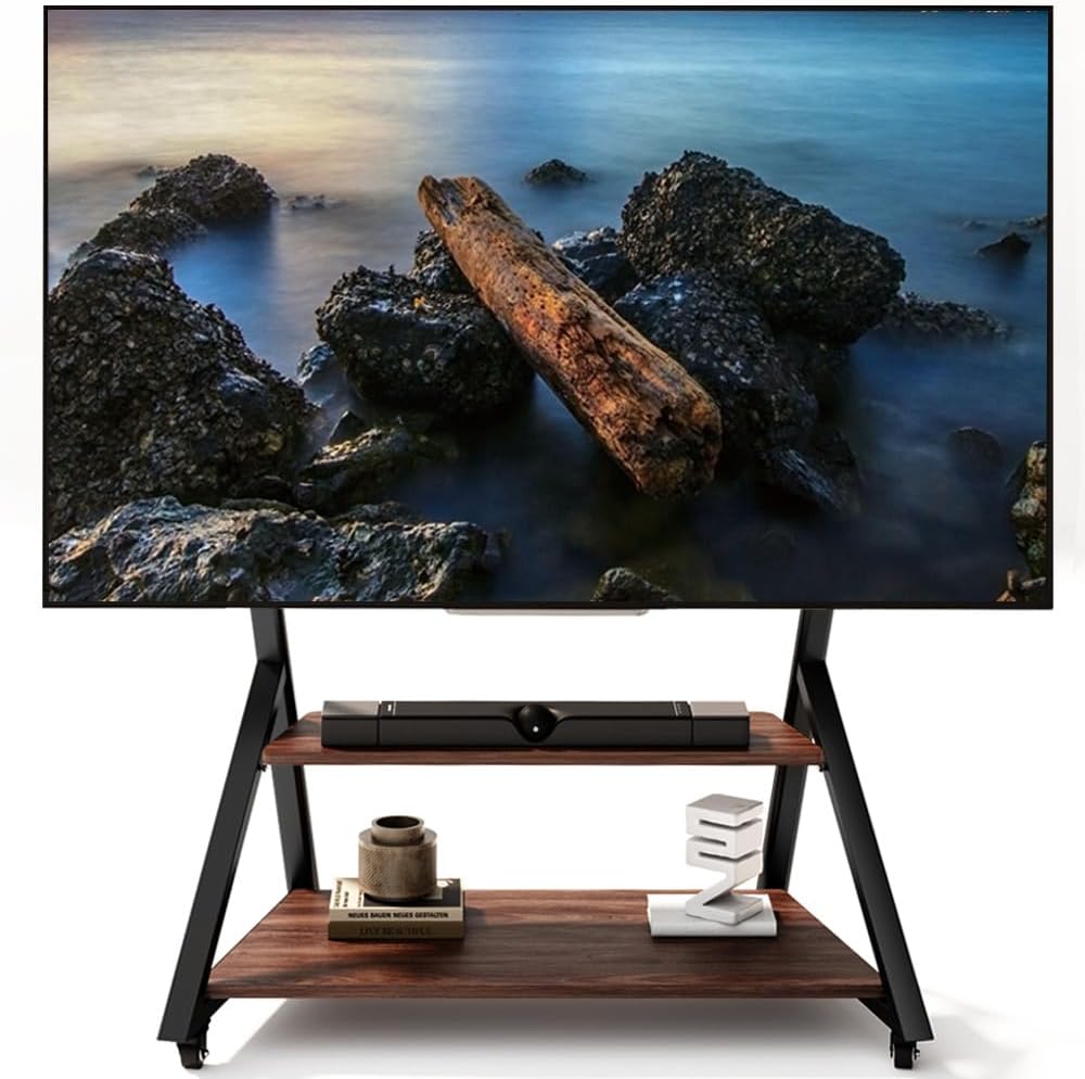 Uchwyt do telewizora Duiliuu – 800 × 600 mm, 45 kg, 125 V, Czarny – oświetlenie LED, Szafka TV, 100 cali, przenośne – poruszające się kółka