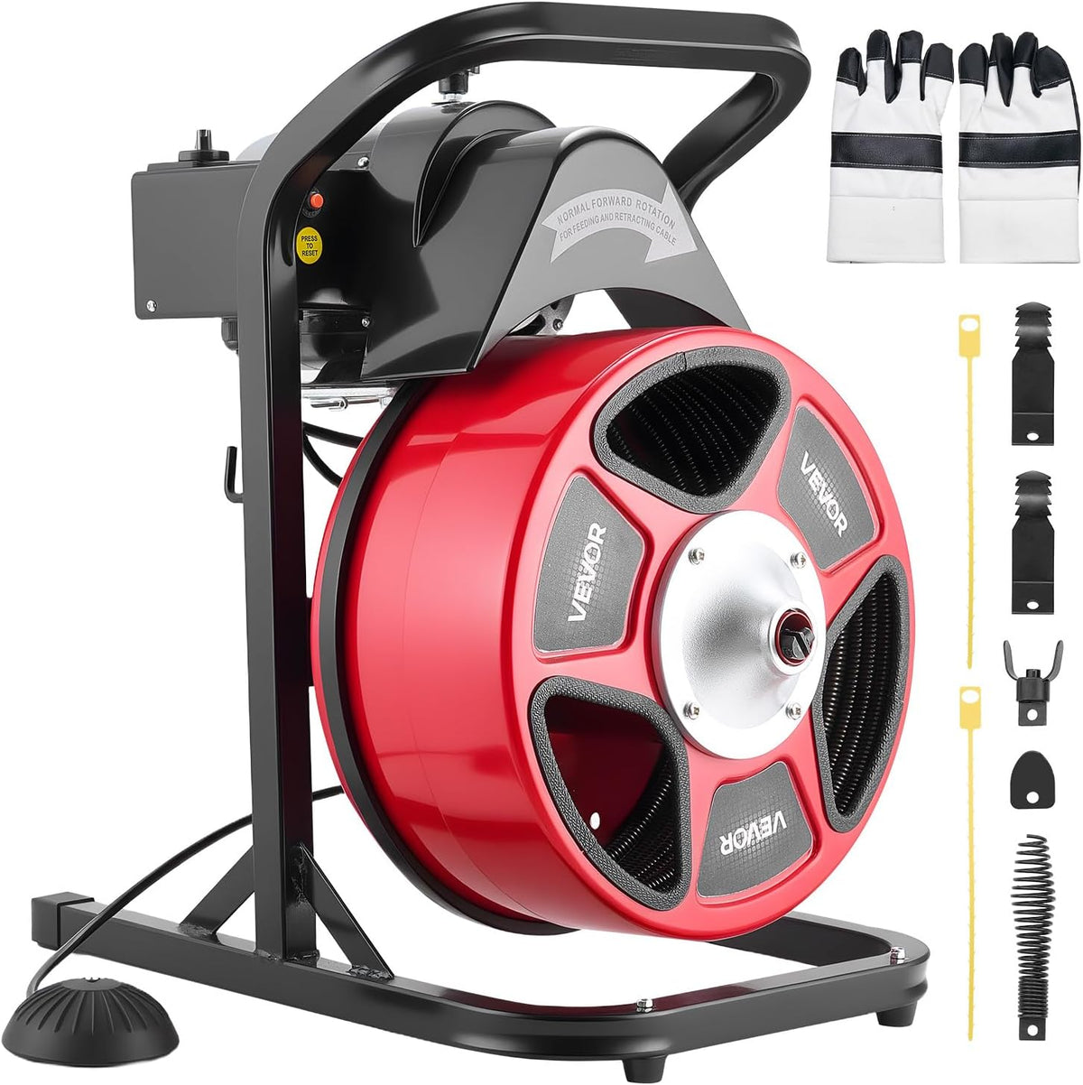 VEVOR Połączenia przewodów elektrycznych, 15 m, Czarny, Przełącznik – 13 mm, 150 mm, do cięcia rur 50- 150 mm
