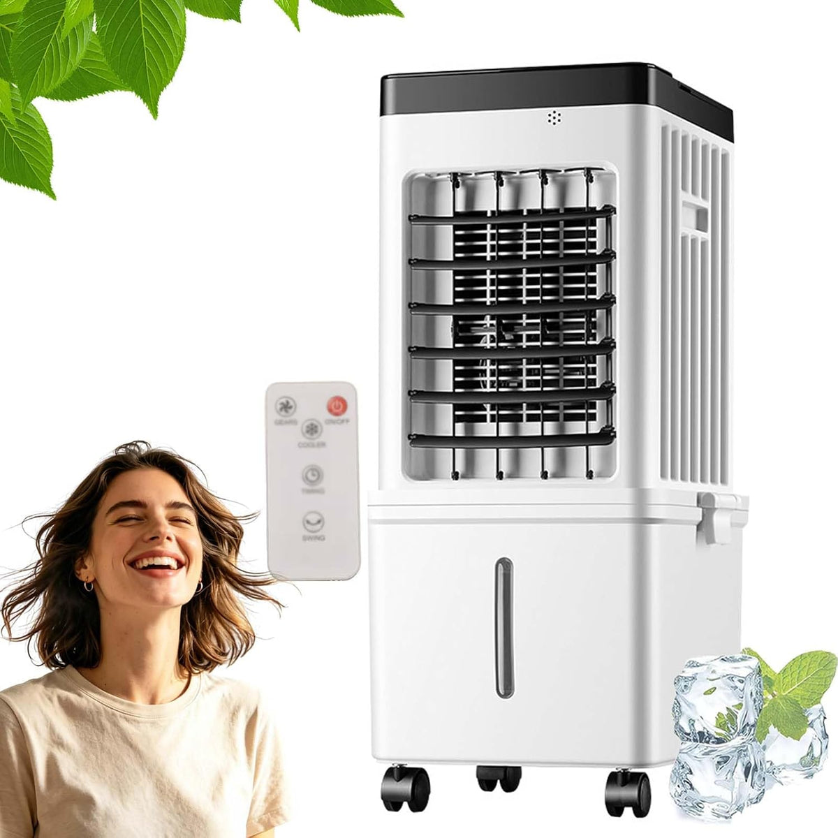 Klimatyzator Sfbnjr – 15 l, 2 W, Biały, Oscylacja – Cisza, Odświeżacz powietrza Mobile evaporative 15 l