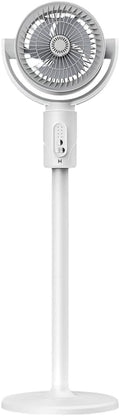 NRVTRE Wentylator stojący – 60 W, 220 V, 380 x 240 x 110 mm, Biały – regulowana wysokość, pilot zdalnego sterowania, minutnik