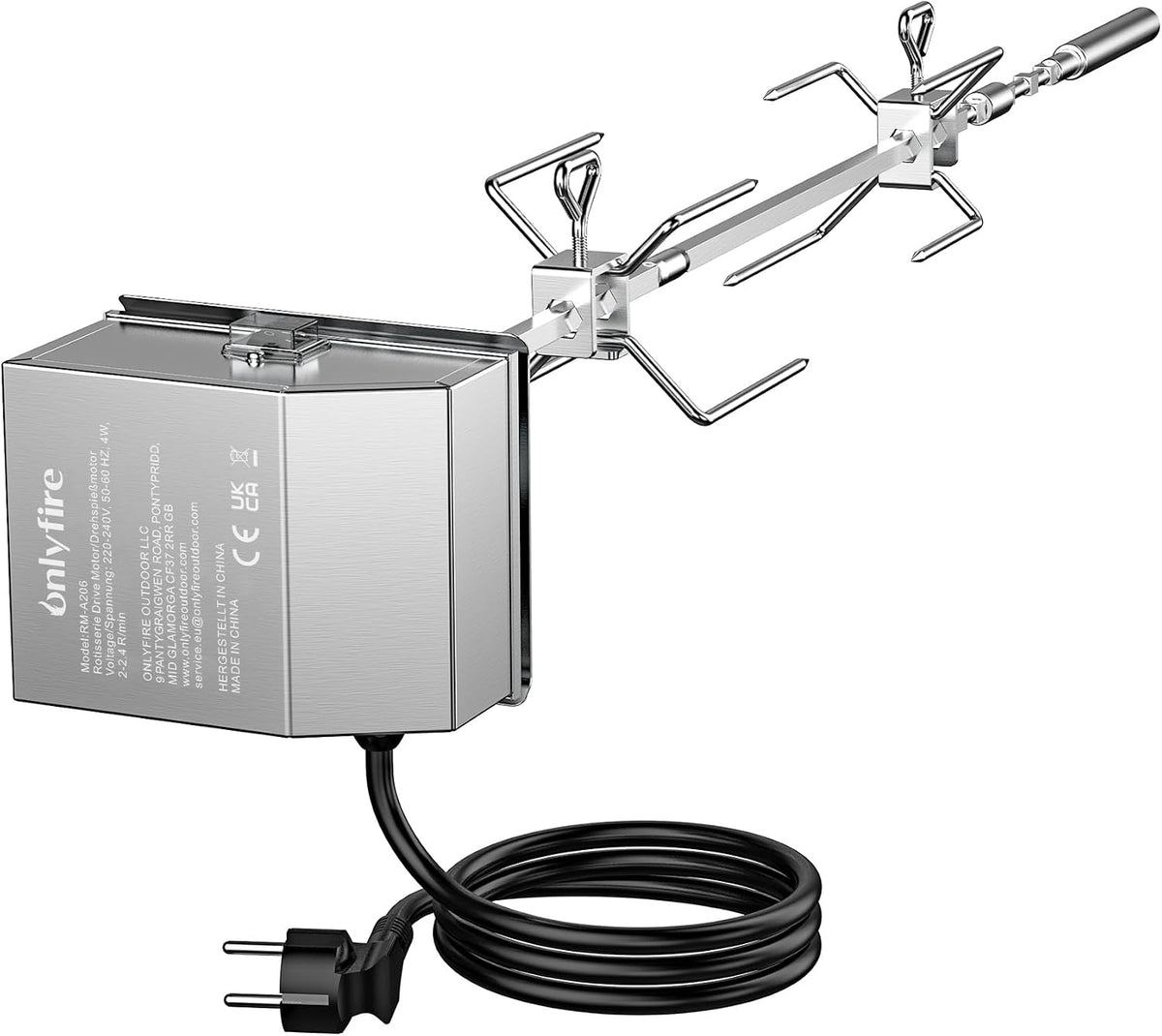 Grill onlyfire, BRK-6045, 220 V – 1,5 m, 18 kg, Srebrny/Czarny